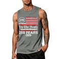 thumbnail image 2 of LNZGNM Mens 4th of July Tank Tops Plus Size American Flag Sleeveless Shirt Stylish Muscle Graphic Tank Tops Vacation Tee,Gray XL, 2 of 3