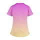 thumbnail image 4 of Fiudx Ofertas Relámpago Top de Ropa de Enfermería con Bolsillo y Cuello En V de Manga Corta de Color Degradado Informal a La Moda para Mujer, 4 of 5