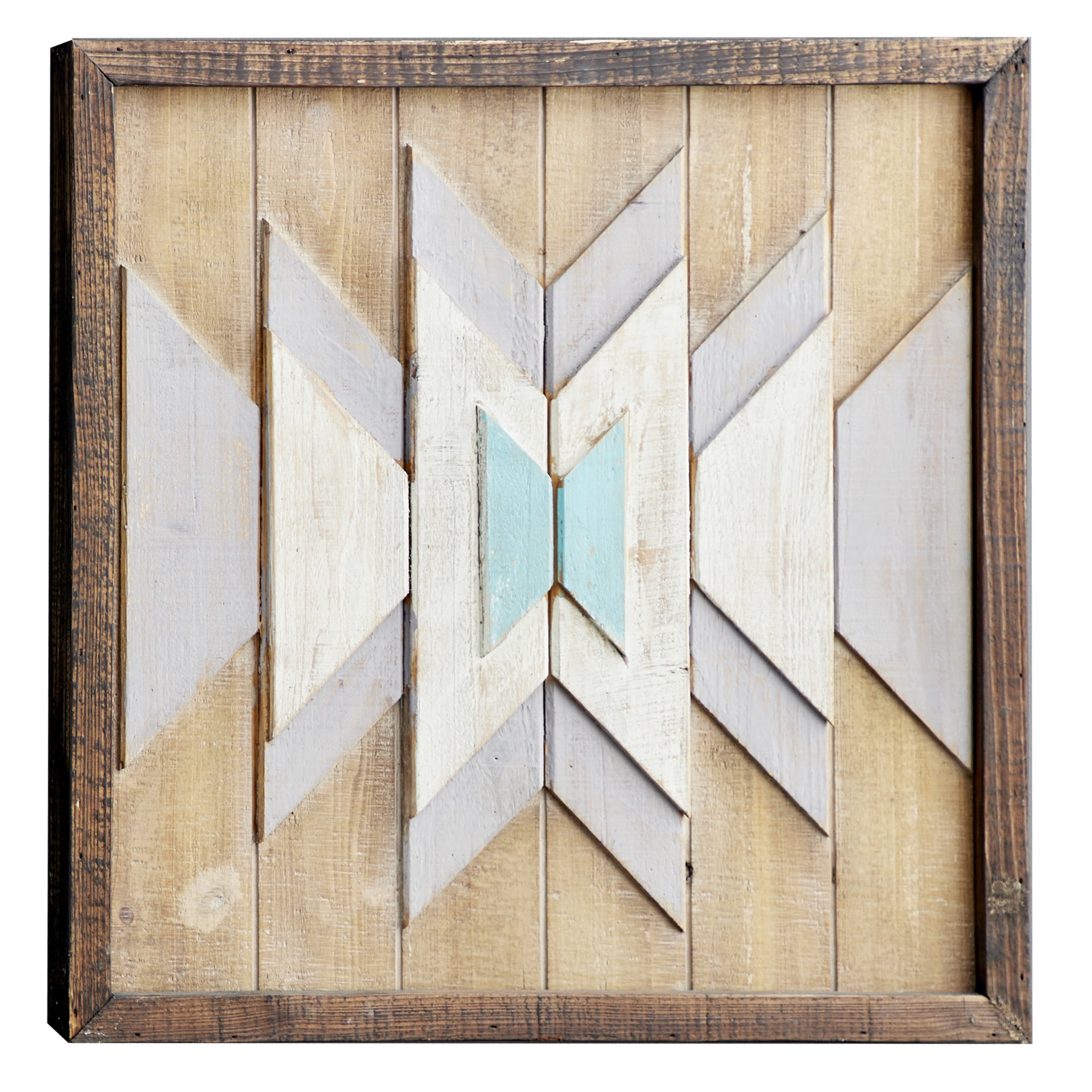 DecMode Brown Wood Handmade Southwestern Geometric Wall Decor