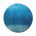 thumbnail image 1 of Ocean Mouse Pad for Computers, Sun Rays Bursting into Deep Under Sea Wilderness Scenery Waterscape Picture Print, Round Non-Slip Thick Rubber Modern Mousepad, 8" Round, Blue Turquoise, by Ambesonne, 1 of 2