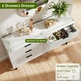 thumbnail image 4 of Twister.CK Modern 6 Drawer Double Dresser for Bedroom, Wide Chest of Drawers, Wooden TV Stand, Clothes Storage Cabinet Organizer for Living Room, White, 4 of 6
