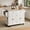 White-Drop Leaf, variant on RichYa Kitchen Islands with Storage,Microwave Cart on Wheels,Rubber Wood Table with Drawers and Spice & Towel Rack for Dining Room