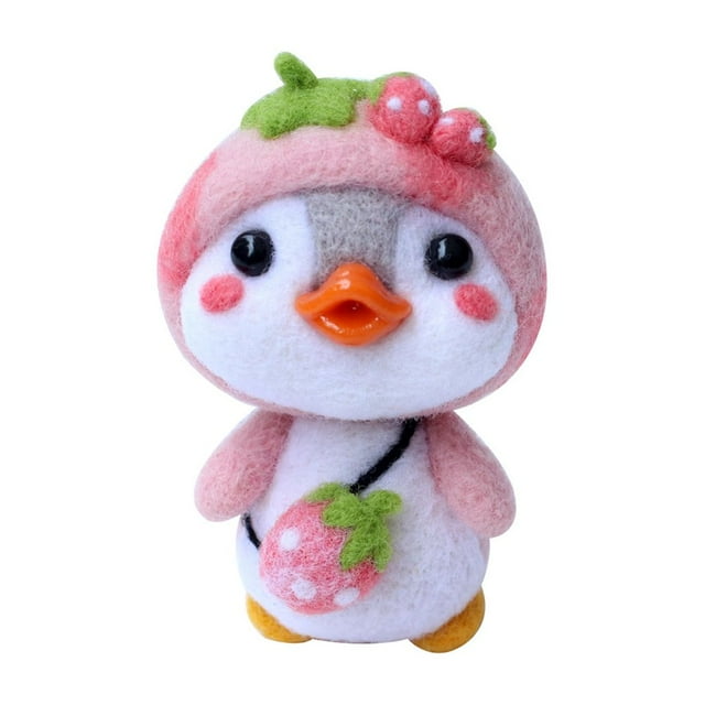 Stuffed Toy Cute Penguin Pattern Handmade Diy Poke Wool Felts Material Production Package
