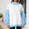 thumbnail image 2 of Women's Neck Sweatshirts,Oversized Turtleneck Long Sleeve Pullover Tops Fall Trendy Soft Sweatshirt Sweatshirts for Women Casual Daily Wear, 2 of 5