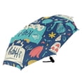 thumbnail image 2 of 21" Inch Auto Open Close Folding Umbrella Windproof Waterproof Full Print 8-Rib Compact Travel Umbrella for Rainy Days Bathroom Accessories Abstract Painting, 2 of 8