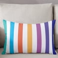 thumbnail image 3 of Rainbow Stripes Throw Pillow Cover,Colorful Geometric Modern Minimalist Art Rectangle Decorative Pillow Case Protector Soft Cushion Cover Lumbar Pillowcase for Couch Sofa Bedroom Car Decor 16x24 Inch, 3 of 8