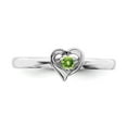 thumbnail image 4 of 925 Sterling Silver Stackable Expressions Peridot Heart Ring Size: 7; for Adults and Teens; for Women and Men, 4 of 5