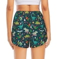 thumbnail image 4 of Uemuo Christmas Dinosaur colorful Pattern Women's Athletic Shorts High Waisted Running Shorts with Liner Pockets Gym Elastic Workout Shorts-Medium, 4 of 9
