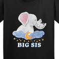thumbnail image 4 of Inktastic Big Sis Cute Elephants with Moon and Stars Youth T-Shirt, 4 of 5