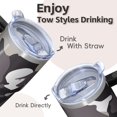 thumbnail image 4 of Camo 20oz Stainless Steel Tumbler with Handle and Straw – Insulated Travel Cup with Sliding Lid, 360° Full Wrap Printed Mug for Home, Outdoor & Sports Use, Camouflage, 4 of 6