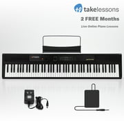 Artesia Performer 88-Key Digital Piano with Sustain Pedal, Power Supply and 2 Months of FREE Online Piano Lessons with TakeLessons