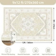 thumbnail image 2 of Jolicasa Area Rugs,9'x12'Soft Machine Washable Rugs for Livingroom Bedroom,Low-Pile Non-Slip Carpet,Cream, 2 of 5