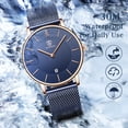 thumbnail image 4 of A ALPS Mens Watches Fashion Quartz Men's Watches Ultra Thin Minimalist Wristwatches with Stainless Steel Strap Gift for Man Father's Day Gifts, 4 of 7