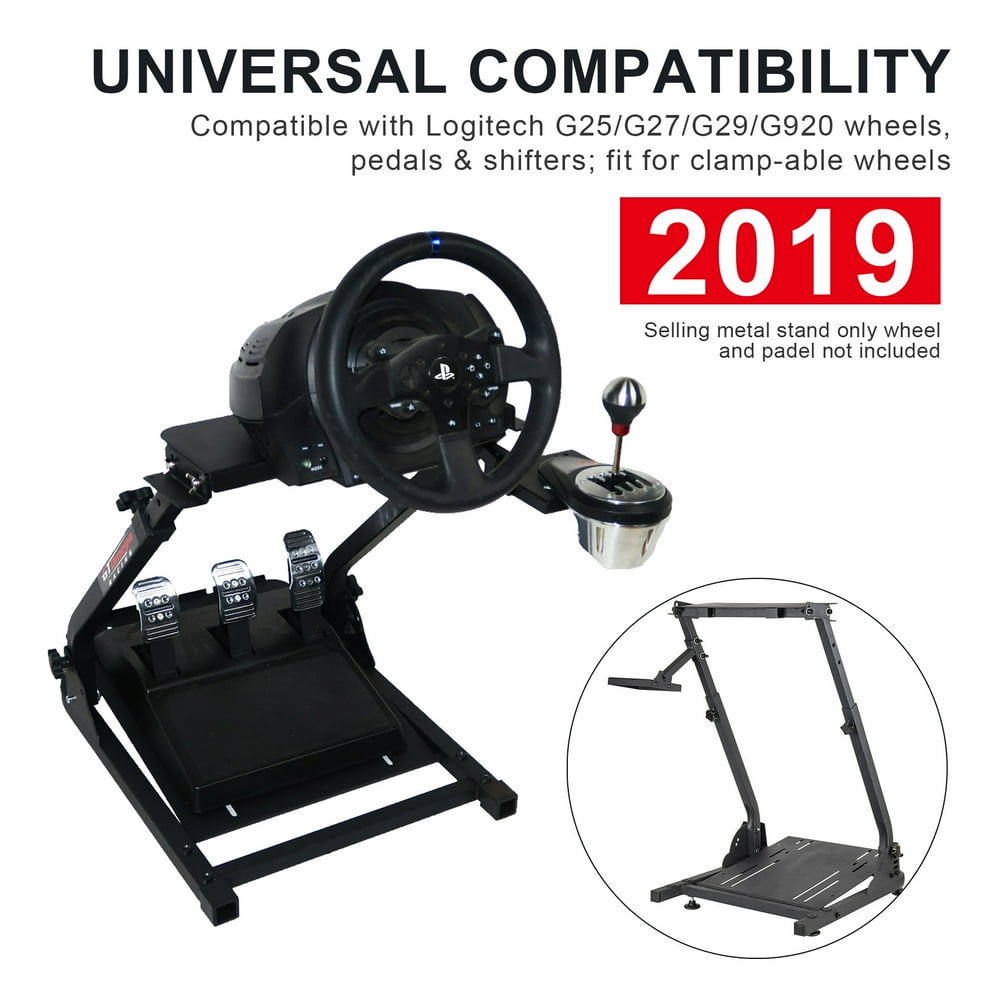 Preenex Foldable Racing Steering Wheel Stand Plus Gearshift Mount for