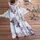 thumbnail image 3 of Dnzceghtig Qertyioot Vestido Boho de Manga 3/4 de Dos Piezas con Estampado de Flores y Cuello Redondo Vintage para MujerXL, 3 of 4