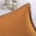 thumbnail image 5 of Phantoscope Farmhouse Burlap Linen Tailored Edge Series Decorative Throw Pillow, 20" x 20", Orange, 1 Pack, 5 of 5