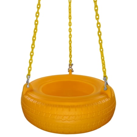 Swing Set Stuff Inc Plastic Tire Swing With Coated Chain Yellow
