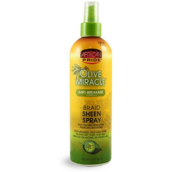 African Pride Olive Miracle Braid Sheen Spray, 12 oz (Pack of 6)