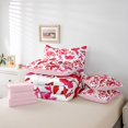 thumbnail image 6 of meiyoeat Bold Floral 7 Pieces Full Size Bedding Sets For Girls,Exotic Print Full Size Bed in a Bag,Red Pink White,Pink Reversible, 6 of 7