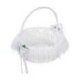 thumbnail image 2 of Cesta de boda, cesta para niña de , portátil, única, con encaje de satén para eventos, compromisos, ocasiones festivas, fiestas, niñas, 2 of 9