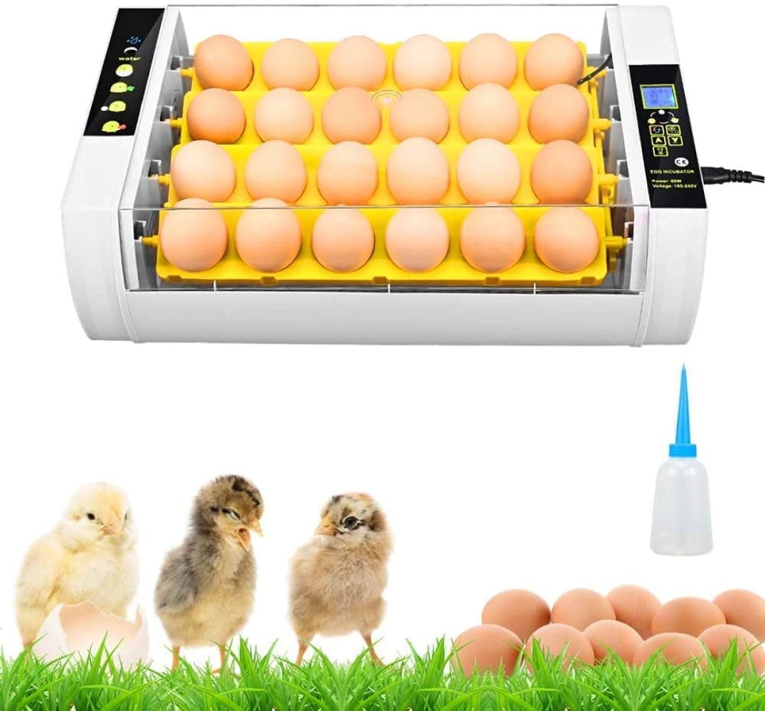 JICHUI Totalmente de Control de Humedad automático 24 Huevos cría de Pollos de engorde Poultry Incubadora Hatcher máquina con el Huevo Turner Enchufe de la UE Gris & Enchufe de la UE 
