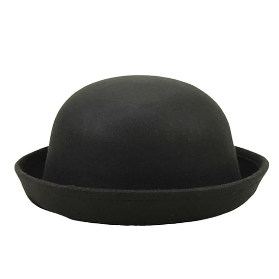 Wool Round Top Hat Vintage Style Performance Costume Hat Classic Fashion Accessory for Men Women Winter Wear