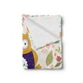 thumbnail image 2 of Owl Soft Flannel Fleece Blanket, Colorful Bird and Blooming Flowers Ornamental Doodles with Vintage Design Inspirations, Cozy Plush for Indoor and Outdoor Use, 50" x 60", Multicolor, by Ambesonne, 2 of 5