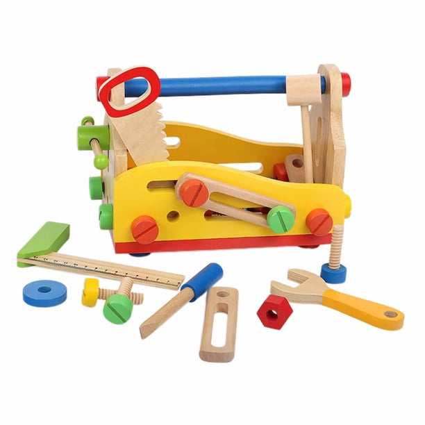 Juguete de herramienta de madera Montessori, herramienta de juego preescolar, juguete de de tornillo para niños pequeños