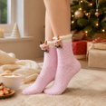 thumbnail image 5 of Kamentoy Socks For Women Christmas Thick Coral Fleece Fuzzy Mid Calf Crew Socks Soft Warm Plush Sleep Socks for Ladies Fall Winter Indoor Lounging Rest Christmas Holiday, 5 of 6