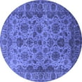 thumbnail image 1 of Ahgly Company Machine Washable Indoor Round Oriental Blue Industrial Area Rugs, 3' Round, 1 of 4