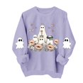 thumbnail image 4 of Meichang Womens Halloween Sweatshirt Ghost Graphic Crewneck Pullover Fall Casual Long Sleeve Holiday Sweatshirts, 4 of 5