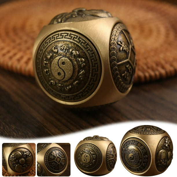 Xihbxyly Spinner de Latón de Seis Caras, Diseño de Descompresión de Alta Gama, Herramienta para Aliviar El Estrés, Idea de Regalo Única, Uso En La Oficina y El Hogar, Efecto Calmante, Material de Lat