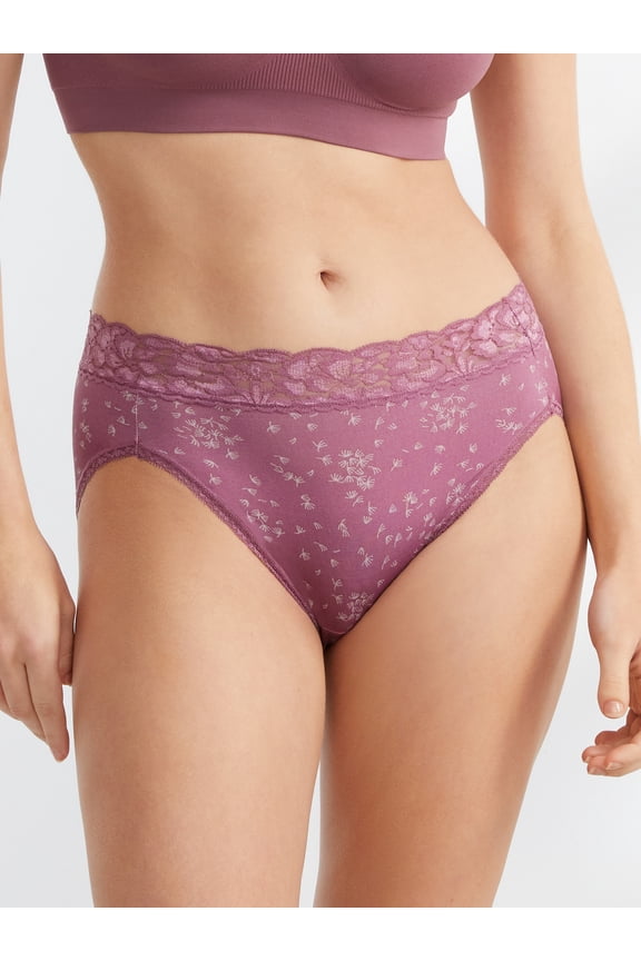 Womens Flattering Lace Hi-Cut Brief Style-13280