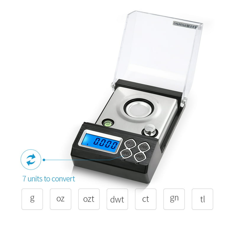 (Upgraded) Professional Digital Milligram Scale, 50g Max High Precision  Pocket Sized Jewelry Scale, Electronic Smart Scale with 50g Calibration  Weight