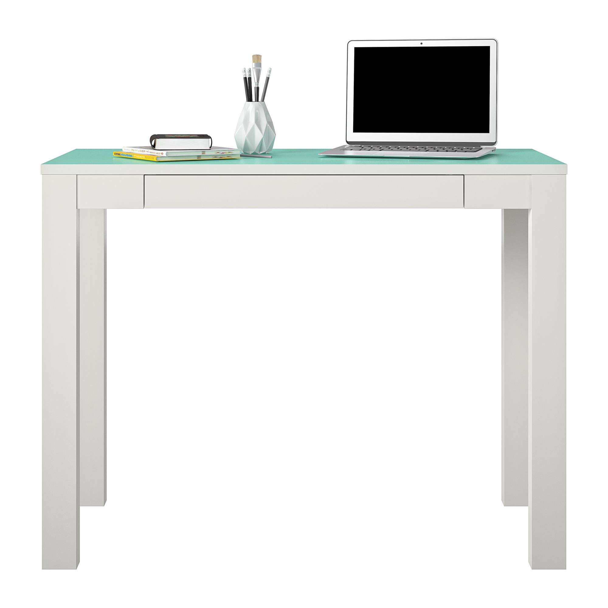 Buy Ameriwood Home Parsons Computer Desk with Drawer, White/Spearmint