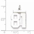 thumbnail image 2 of Sterling Silver Rhodium-plated Medium Polished Number 81 Charm QMS81 (21mm x 16mm), 2 of 2