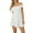 White, variant on Women Summer Short Dress, Solid Color Ruched Bust Boat Neck Off Shoulder Puff Sleeve A-Line One Piece for Ladies