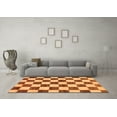 thumbnail image 3 of Ahgly Company Indoor Rectangle Checkered Orange Modern Area Rugs, 7' x 10', 3 of 4
