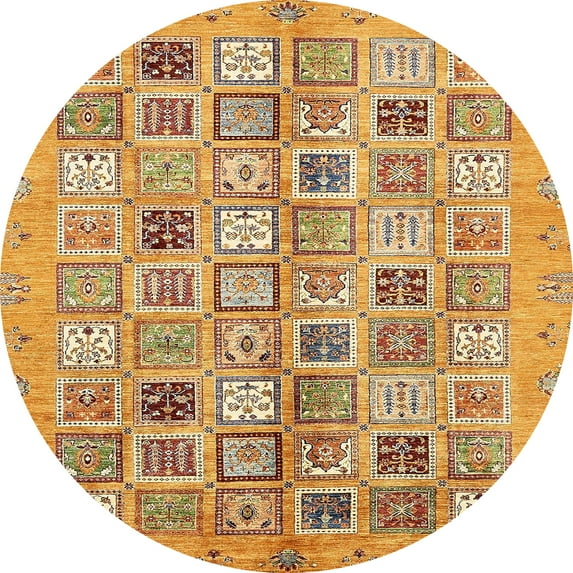 Ahgly Company Machine Washable Indoor Round Abstract Red Fox Red Area Rugs, 4' Round