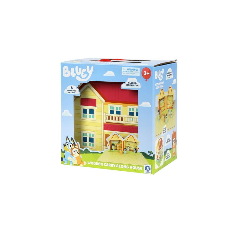 Bluey Wooden Carry Along House, 22 Total Pieces, Portable Activity