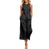 MLCDZ Womens 2 Piece Short Sets Round Neck Sleeveless Tank Top with Wide Leg Capri Pants with Pockets Matching Summer Hiking Outfits