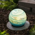 thumbnail image 1 of Hometrends Glass Ball Solar Lantern - Teal, 1 of 8