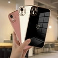thumbnail image 3 of Compatible with iPhone XR Case Love Heart Plating Electroplate Luxury Elegant Case Camera Protector Soft TPU Shockproof Protective Corner Back Cover iPhone XR Case -Pink, 3 of 8