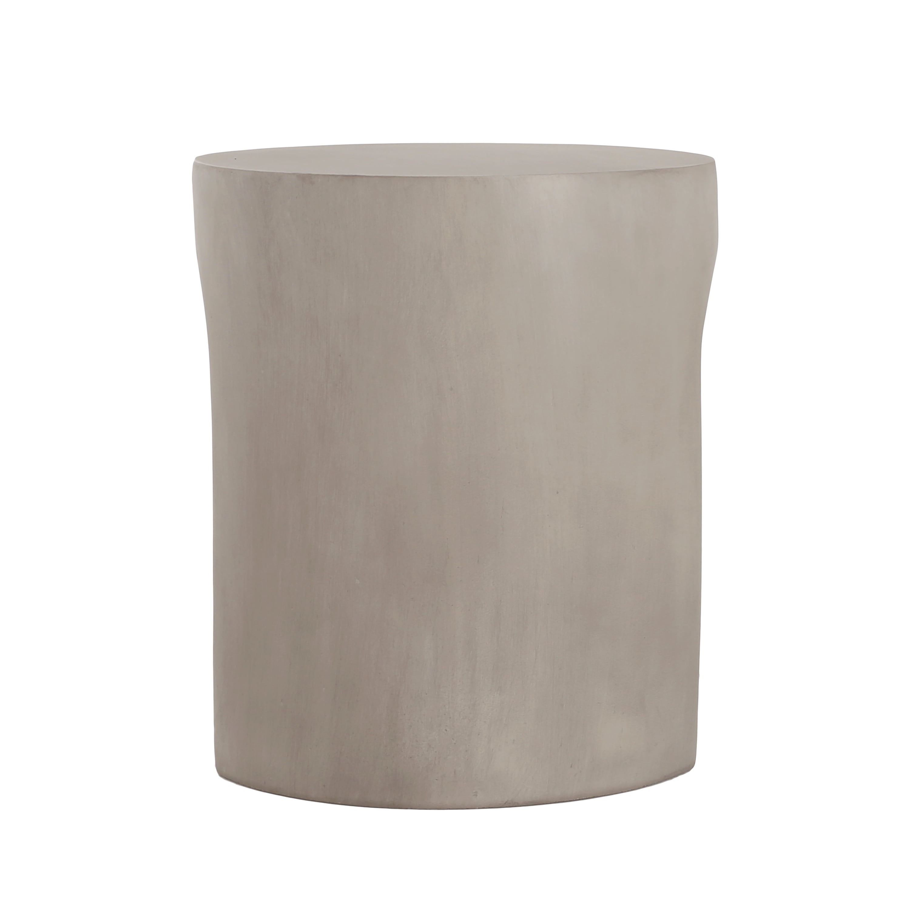 Outdoor Round U-Shape Base Side Table for Patio Balcony Garden, Light Gray