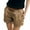 Khaki, variant on Women's Shorts Fashion Solid England Style Mid Waist Casual Summer Shorts Pants