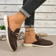 thumbnail image 4 of Brown Women'S Open-Toe Mules Slip On Loafers With Metal Accents Flat Shoes For Casual Comfortable Suitable For Indoor And Outdoor Wear Size 39, 4 of 8