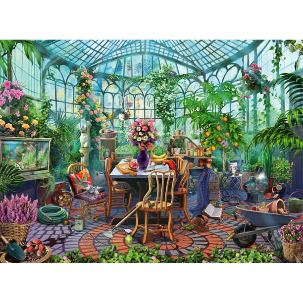 Rompecabezas Ravensburger Greenhouse Mornings, 500 unidades, para adultos
