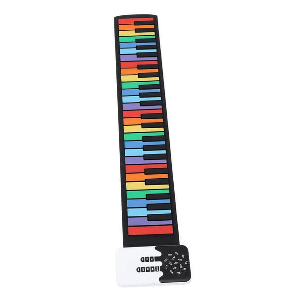 Teclado De Piano Enrollable, Silicona 49 Teclas, Almohadilla De Piano Portátil Recargable Flexible, Altavoz Incorporado, 6 Canciones De Demostración, 8 Tonos Para El Hogar Para