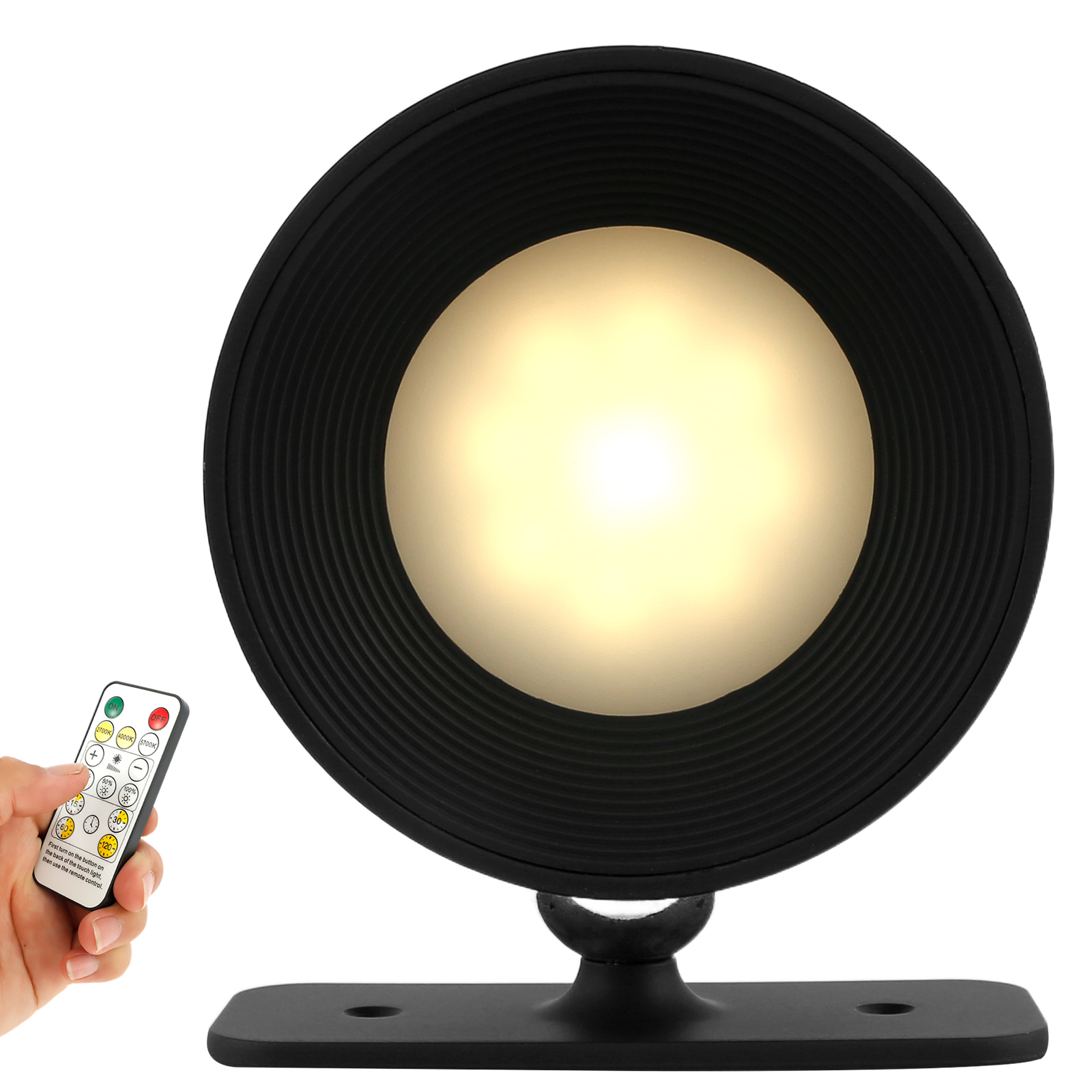LED Wall Light with Remote Control 360 ° Rotation Wall Sconce Lamp