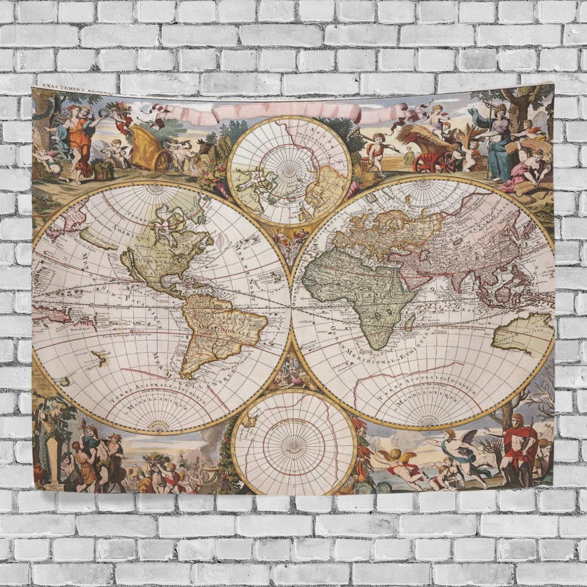 MYPOP Old Vintage World Map Tapestry Wall Decor Living Room Dorm